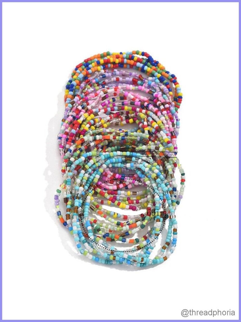30pcs Bohemian Elastic Stretch Bracelets Set for Women - Multicolor Beaded